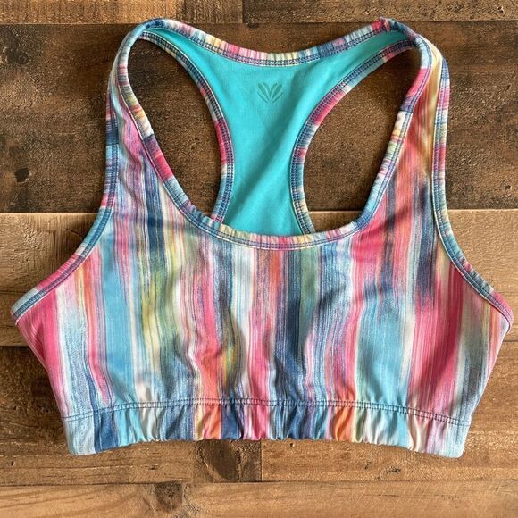 Forever 21 Rainbow Stripe Reversible Sports Bra Size Medium - Picture 1 of 5